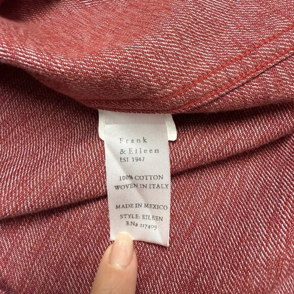 FRANK & EILEEN STYLE EILEEN BUTTON UP SHIRT FLANNEL RED HEATHERED COTTON SIZE S - Picture 7 of 10